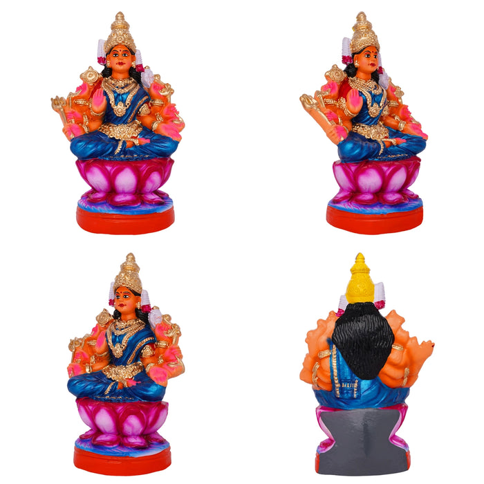 Ashtalakshmi Idol Clay Golu Bommai Set - 12 X 13 Inches | Giri Golu Doll/ Navaratri Golu Bommai/ Gombe - Clay Kolu Bommai