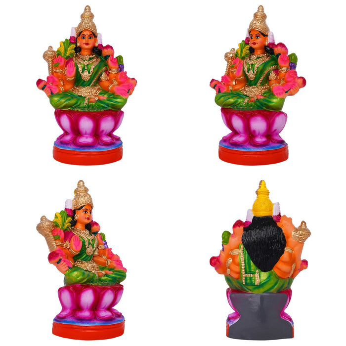 Ashtalakshmi Idol Clay Golu Bommai Set - 12 X 13 Inches | Giri Golu Doll/ Navaratri Golu Bommai/ Gombe - Clay Kolu Bommai