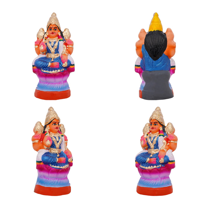 Ashtalakshmi Idol Clay Golu Bommai Set - 6 X 5.5 Inches | Giri Golu Doll/ Navaratri Golu Bommai/ Gombe - Clay Kolu Bommai