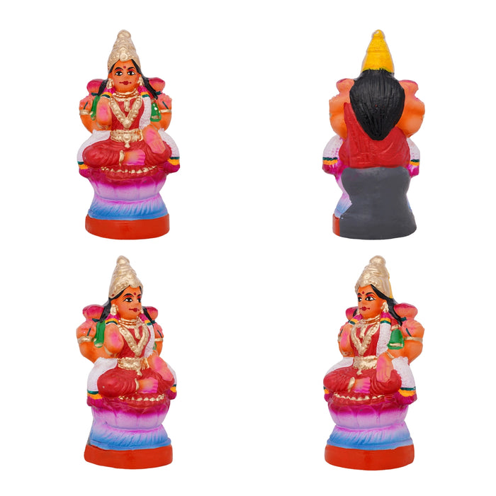 Ashtalakshmi Idol Clay Golu Bommai Set - 6 X 5.5 Inches | Giri Golu Doll/ Navaratri Golu Bommai/ Gombe - Clay Kolu Bommai