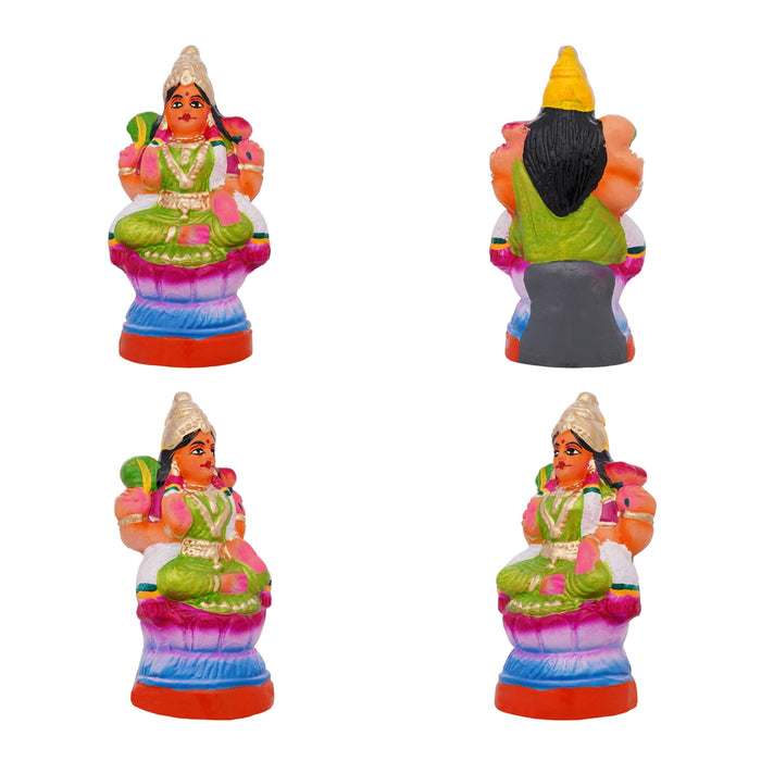 Ashtalakshmi Idol Clay Golu Bommai Set - 6 X 5.5 Inches | Giri Golu Doll/ Navaratri Golu Bommai/ Gombe - Clay Kolu Bommai