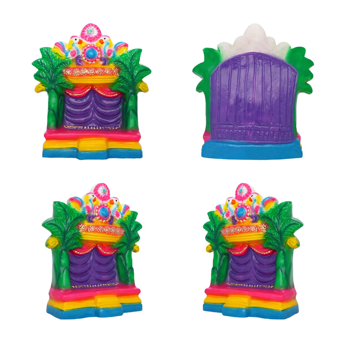 Marriage With Mandapam Clay Golu Bommai Set - 12 X 10.5 Inches | Giri Golu Doll/ Navaratri Golu Bommai/ Gombe - Clay Kolu Bommai