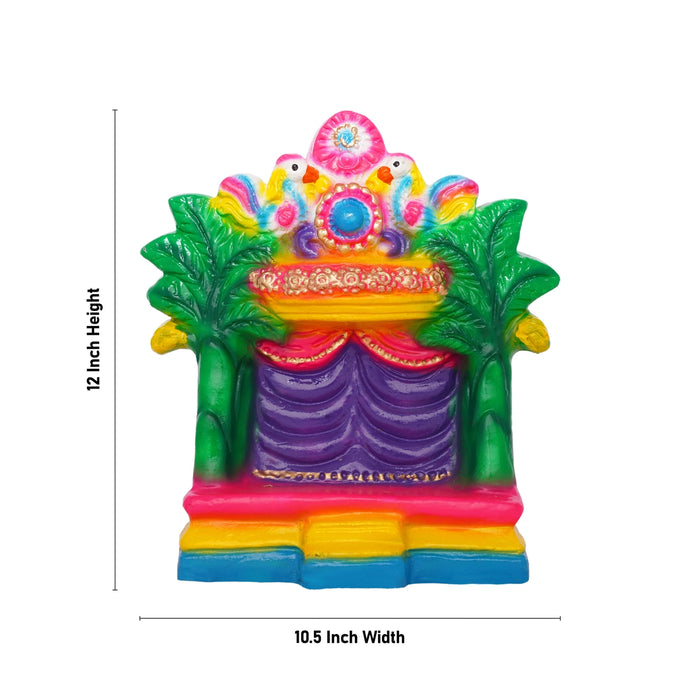 Marriage With Mandapam Clay Golu Bommai Set - 12 X 10.5 Inches | Giri Golu Doll/ Navaratri Golu Bommai/ Gombe - Clay Kolu Bommai