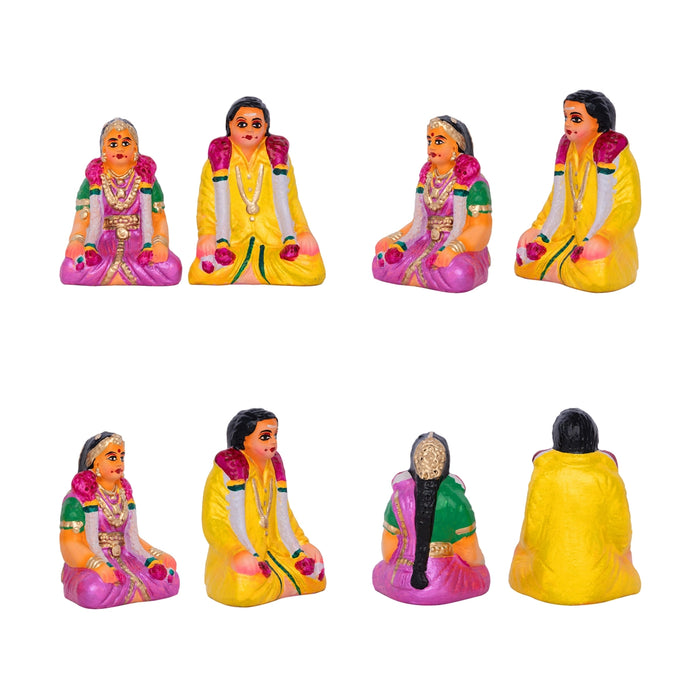 Marriage With Mandapam Clay Golu Bommai Set - 12 X 10.5 Inches | Giri Golu Doll/ Navaratri Golu Bommai/ Gombe - Clay Kolu Bommai