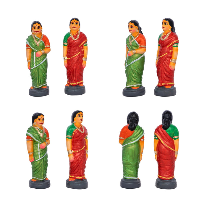 Marriage With Mandapam Clay Golu Bommai Set - 12 X 10.5 Inches | Giri Golu Doll/ Navaratri Golu Bommai/ Gombe - Clay Kolu Bommai