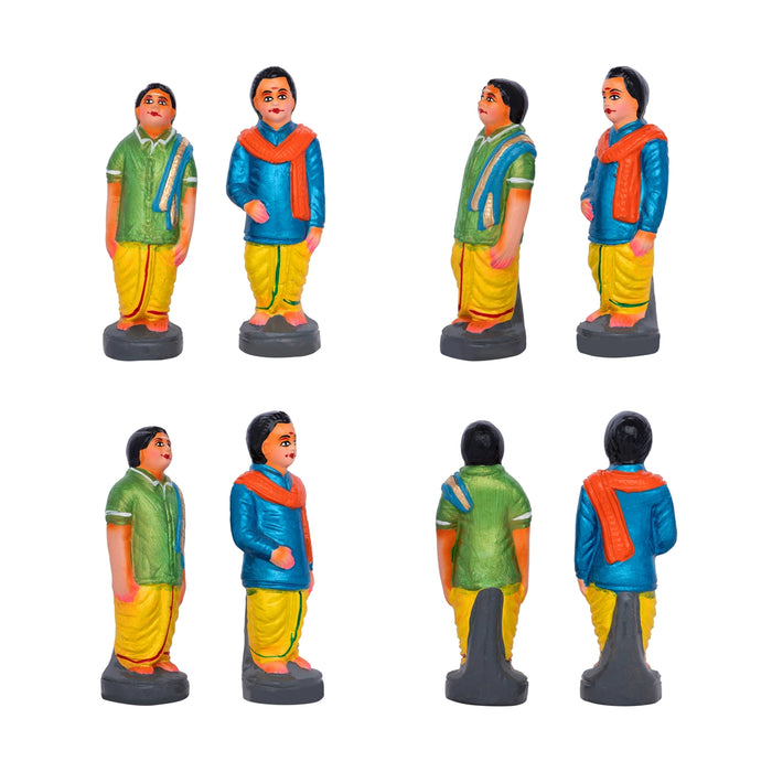 Marriage With Mandapam Clay Golu Bommai Set - 12 X 10.5 Inches | Giri Golu Doll/ Navaratri Golu Bommai/ Gombe - Clay Kolu Bommai