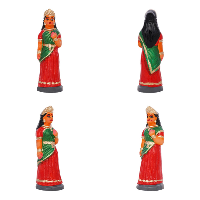 Karthigai Pengal Clay Golu Bommai Set - 8 X 9 Inches | Giri Golu Doll/ Navaratri Golu Bomma/ Gombe/ Bommai - Clay Kolu Bommai