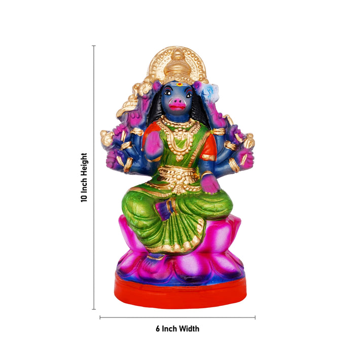 Varahi Amman Statue Clay Golu Bommai - 10 X 6 Inches | Giri Golu Doll/ Navaratri Golu Bomma/ Gombe/ Bommai - Clay Kolu Bommai