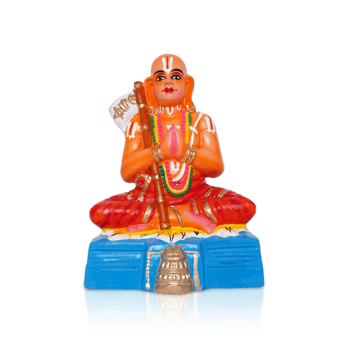 Ramanujar Statue Clay Golu Bommai - 9 X 6.5 Inches | Giri Golu Doll/ Navaratri Golu Bomma/ Gombe/ Bommai - Clay Kolu Bommai
