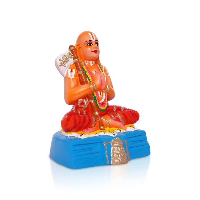 Ramanujar Statue Clay Golu Bommai - 9 X 6.5 Inches | Giri Golu Doll/ Navaratri Golu Bomma/ Gombe/ Bommai - Clay Kolu Bommai