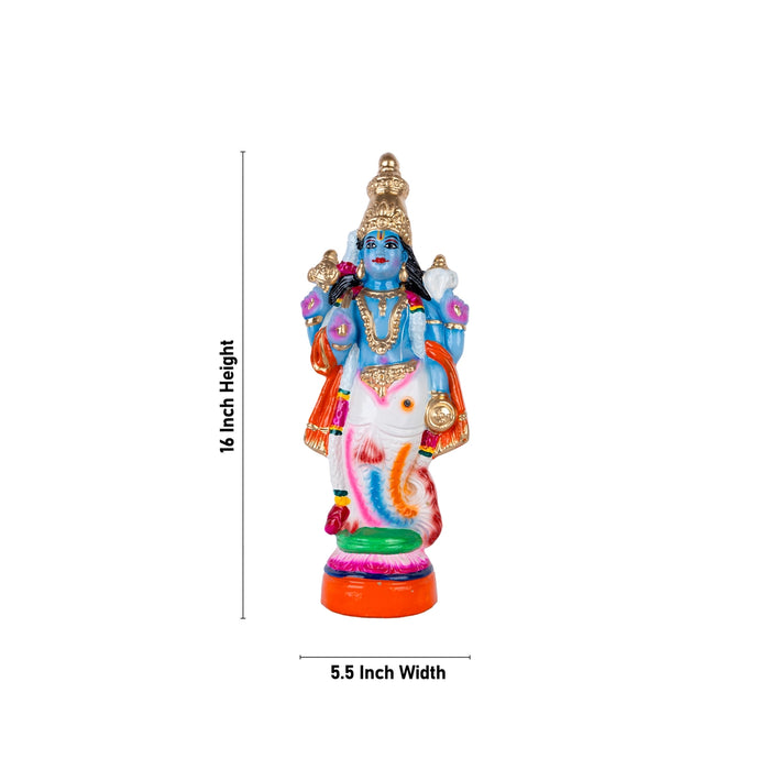Dasavathaaram Clay Golu Bommai Set - 16 x 5.5 Inches | Giri Golu Doll/ Navaratri Golu Bomma/ Gombe/ Bommai - Clay Kolu Bommai