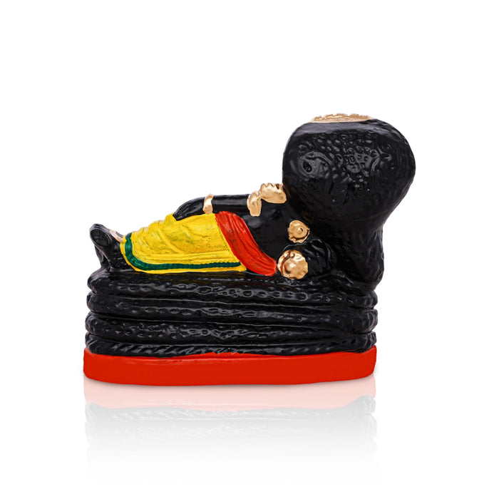 Sri Ranganathar Statue Clay Golu Bommai - 6 X 6.5 Inches | Giri Golu Doll/ Navaratri Golu Bomma/ Gombe/ Bommai - Clay Kolu Bommai