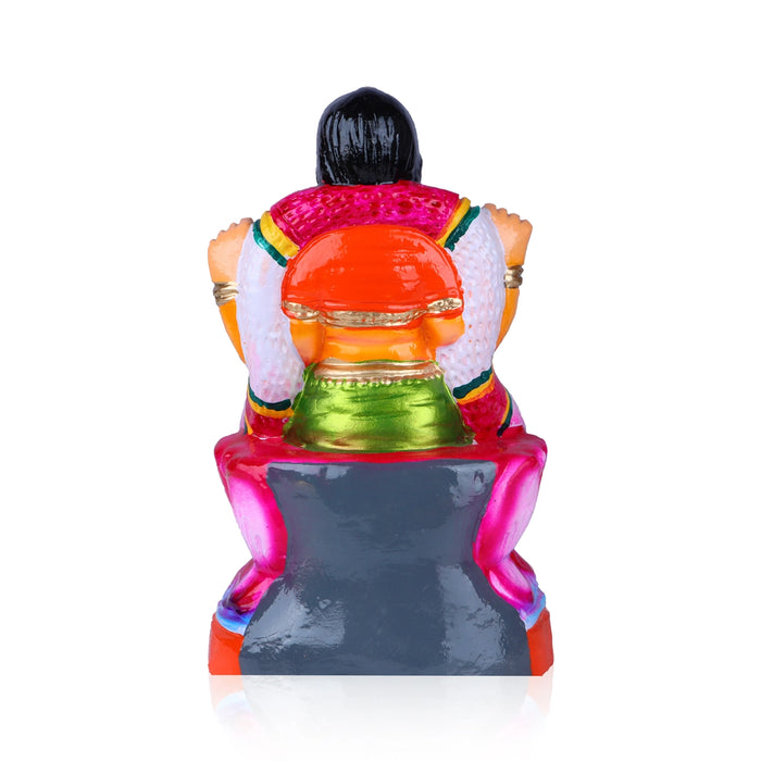 Balambigai Statue Clay Golu Bommai - 9.5 X 5.5 Inches | Giri Golu Doll/ Navaratri Golu Bomma/ Gombe/ Bommai - Clay Kolu Bommai