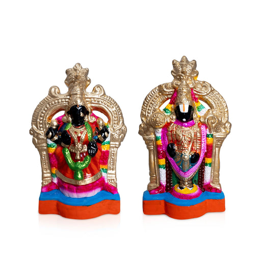 Balaji Perumal Thayar - 10.5 x 6.5 Inches | Clay Golu Bommai / Golu Doll/ Navaratri kolu Bomma/ Gombe/ Bommalu - Clay Kolu Bommai