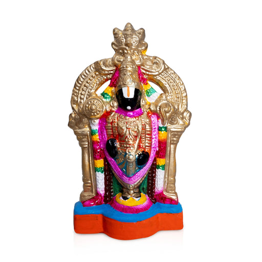 Balaji Perumal Thayar - 10.5 x 6.5 Inches | Clay Golu Bommai / Golu Doll/ Navaratri kolu Bomma/ Gombe/ Bommalu - Clay Kolu Bommai