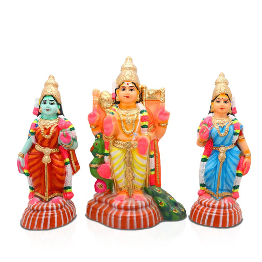 Murugar Valli deivanai Clay Golu Bommai - 13 inches / Golu Doll / Navaratri kolu Bomma / Gombe / Bommalu - Clay Kolu Bommai