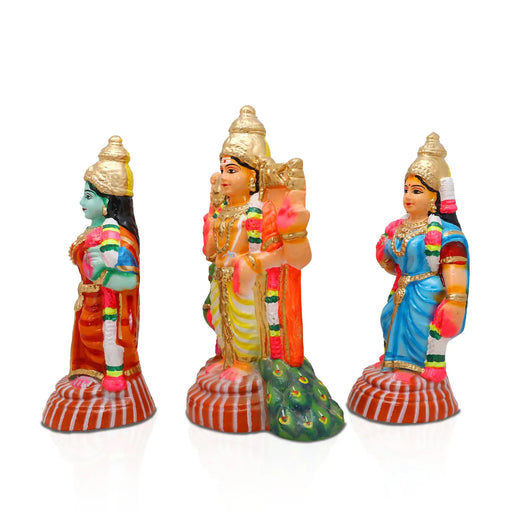 Murugar Valli deivanai Clay Golu Bommai - 13 inches / Golu Doll / Navaratri kolu Bomma / Gombe / Bommalu - Clay Kolu Bommai
