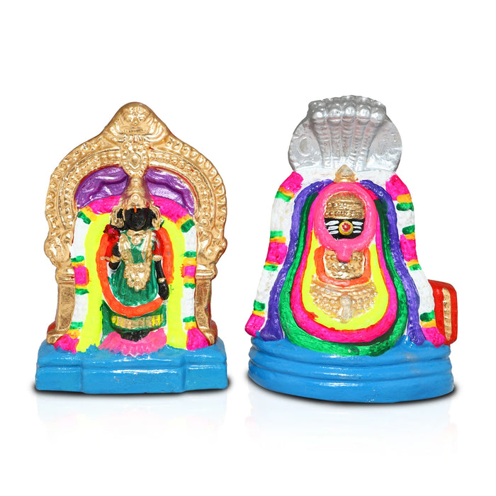 Annamalai Unnamalai Clay Golu Bommai Pair - 8 x 6 Inches | Giri Golu Goll/ Navartri Kolu Bommai/ Gombe