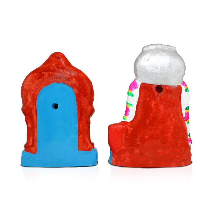 Annamalai Unnamalai Clay Golu Bommai Pair - 8 x 6 Inches | Giri Golu Goll/ Navartri Kolu Bommai/ Gombe