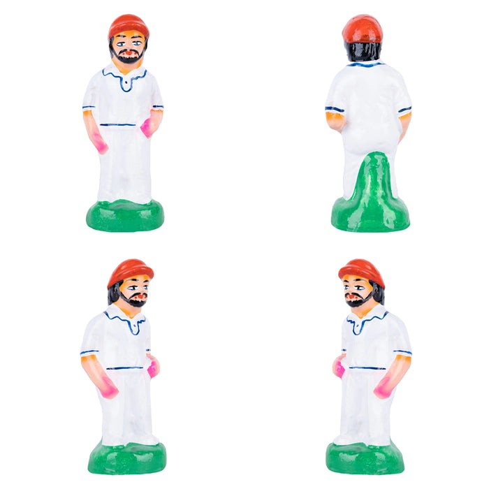 Cricket Clay Golu Doll Set - 5 x 2.25 Inches | Giri Golu Bommai/ Gombe/Bommalu/ Navaratri Golu Bomma