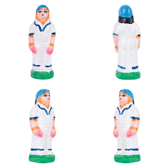 Cricket Clay Golu Doll Set - 5 x 2.25 Inches | Giri Golu Bommai/ Gombe/Bommalu/ Navaratri Golu Bomma