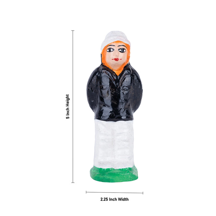 Cricket Clay Golu Doll Set - 5 x 2.25 Inches | Giri Golu Bommai/ Gombe/Bommalu/ Navaratri Golu Bomma