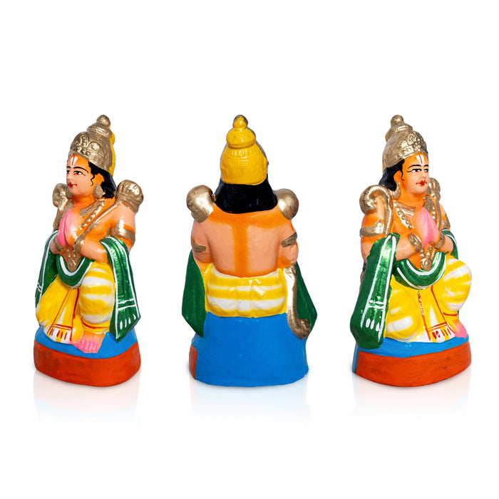 Ramar Pattabhishekam Set - 13.5 x 10 Inches | Clay Golu Bommai/ Golu Doll/ Navaratri Golu Bomma/Gombe/Bommai - Clay Kolu Bommai