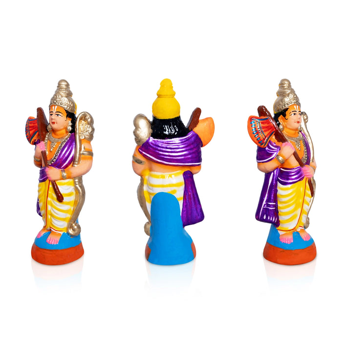 Ramar Pattabhishekam Set - 13.5 x 10 Inches | Clay Golu Bommai/ Golu Doll/ Navaratri Golu Bomma/Gombe/Bommai - Clay Kolu Bommai