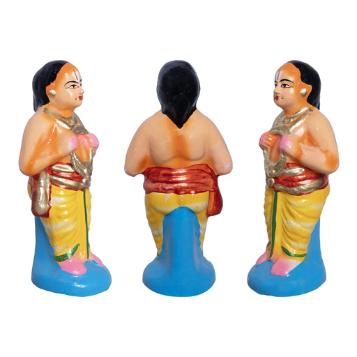 Srirangam Clay Golu Bommai Set - 8.5 x 10.5 Inches | Golu Doll/ Navaratri Golu Bomma / Gombe / Bommai - Clay Kolu Bommai