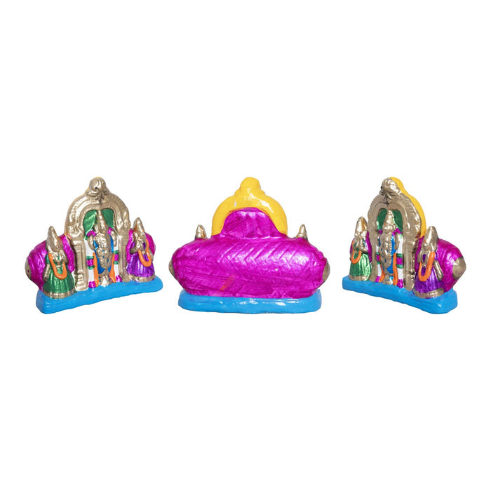 Srirangam Clay Golu Bommai Set - 8.5 x 10.5 Inches | Golu Doll/ Navaratri Golu Bomma / Gombe / Bommai - Clay Kolu Bommai