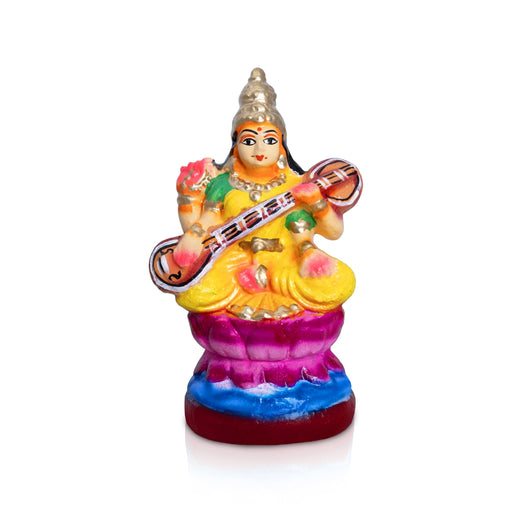 Lakshmi Saraswati Durga Set -5 x 4 Inches | Clay Golu Bommai/ Golu Doll/ Navaratri Golu Bomma/Gombe - Clay Kolu Bommai