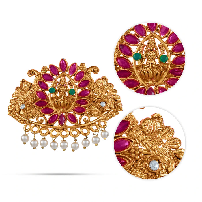 Kemp Hair Clip | Multicolour Stone Jewellery / Artificial Jewelry / Gold Polish Hair Accessory For Dance