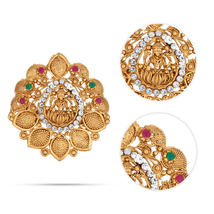 Kemp Hair Clip | Multicolour Stone Jewellery / Artificial Jewelry / Gold Polish Hair Accessory For Dance