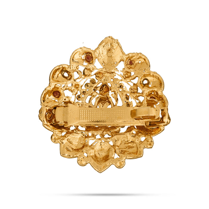 Kemp Hair Clip | Multicolour Stone Jewellery / Artificial Jewelry / Gold Polish Hair Accessory For Dance