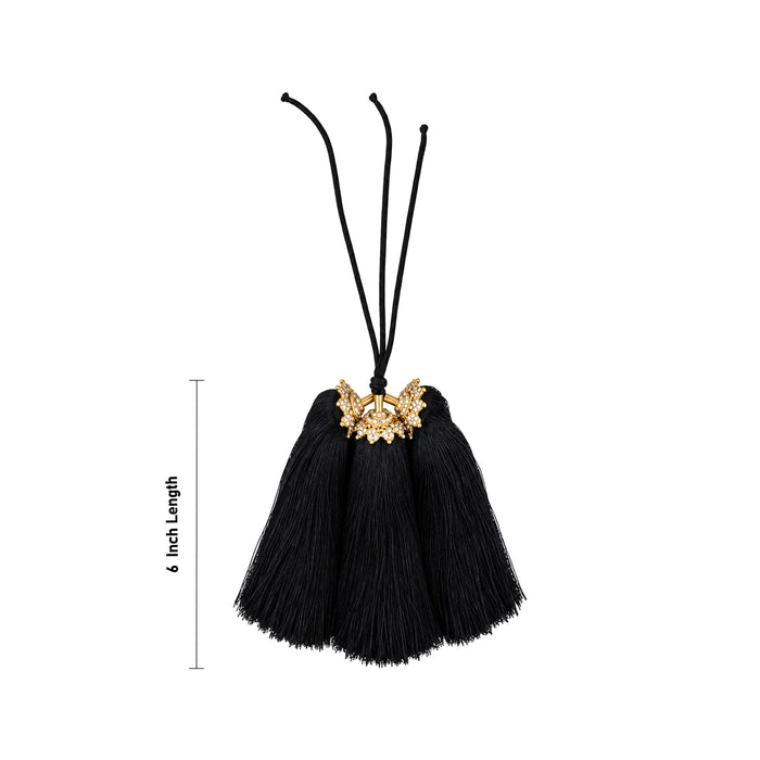Hair Kunjalam - 6 Inches | Kuchi / Jada Kuppulu / Bridal Hair Accessory / Jewellery For Dance & Hair Decor