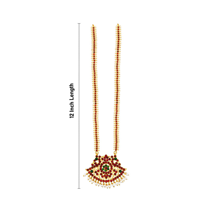 Kemp Haram - 12 Inches | Artificial Jewellery/ Stone Design Bharatanatyam Jewellery for Dance - Dance Jewellery