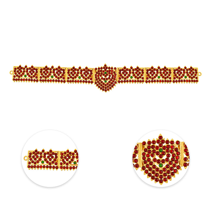 Kemp Hip Belt - 13.5 Inches | Waist Belt/ Stone Jewelry/ Bharatanatyam Jewellery For Classical Dance - Bharatanatyam Jewellery