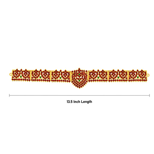 Kemp Hip Belt - 13.5 Inches | Waist Belt/ Stone Jewelry/ Bharatanatyam Jewellery For Classical Dance - Bharatanatyam Jewellery