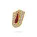 Stone Vishnu Tilak - 1 x 0.75 Inches | gold plated metal U Shape Perumal Namam/ White & Red Stone Namam for Deity - Head & Face Accessories