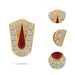 Stone Vishnu Tilak - 1 x 0.75 Inches | gold plated metal U Shape Perumal Namam/ White & Red Stone Namam for Deity - Head & Face Accessories
