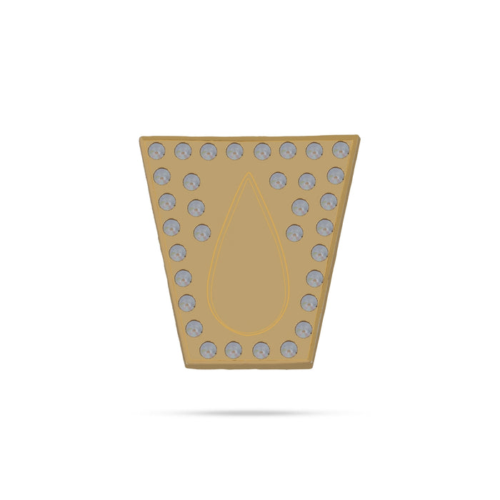 Stone Vishnu Tilak - 1 x 1 Inches | gold plated metal Box Shape Perumal Namam / White & Red Stone Namam for Deity - Head & Face Accessories