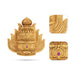 Kireedam - 6 x 6 Inches | Single Stone Mukut / Gold Polish Kiritam / Half Crown for Deity Decor - Head & Face Accessories