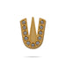 Stone Vishnu Tilak - 1 x 1 Inches | gold plated metal U Shape Perumal Namam/ White & Red Stone Namam for Deity - Head & Face Accessories
