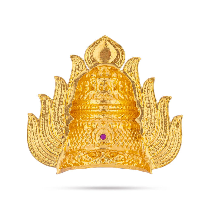 Mukut - 3 x 3 Inches | Half Crown / Andal Kireedam / Gold Polish Jewellery / Kiritam for Deity - Head & Face Accessories