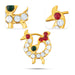 Nathu Bullaku - 0.75 x 0.5 Inches | Duck Design Stone Mukuthi / Multicoloured Nose Pin/ Stone Jewellery for Deity - Head & Face Accessories