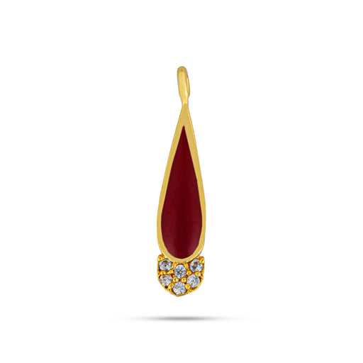 Tilak Design Stone Pendant - 0.75 x 0.25 Inches | Stone Locket / Stone Dollar for Women - Mala & Pendant