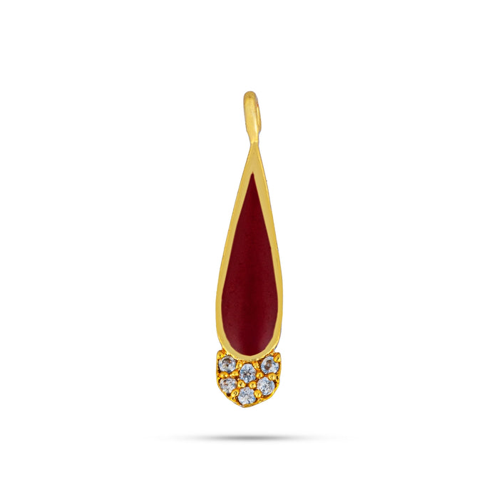 Tilak Design Stone Pendant - 1 x 0.25 Inches | Stone Locket / Stone Dollar for Women - Mala & Pendant