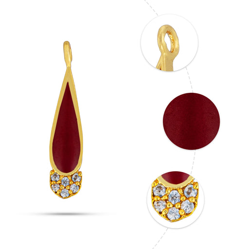 Tilak Design Stone Pendant - 1 x 0.25 Inches | Stone Locket / Stone Dollar for Women - Mala & Pendant