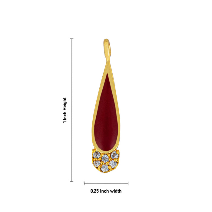 Tilak Design Stone Pendant - 1 x 0.25 Inches | Stone Locket / Stone Dollar for Women - Mala & Pendant