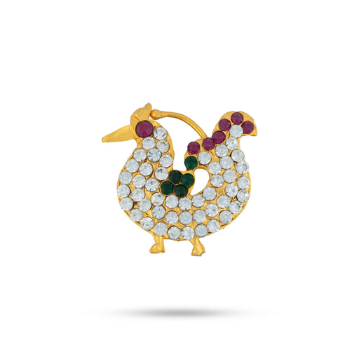 Stone Nose Pin - 1.5 x 1 Inches | Nathu Bullaku/ Bullaku Nose Pin/ Multicoloured Stone Jewellery for Deity - Head & Face Accessories